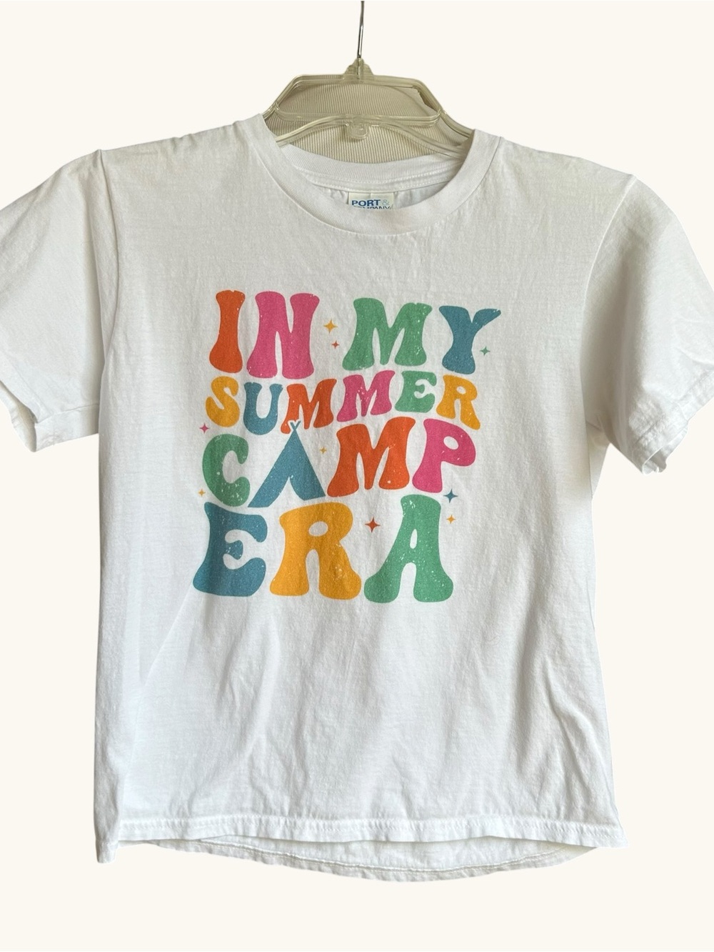 Girls Summer Camp Graphic short sleeve tee shirt sz M